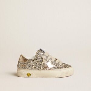Golden Goose May Young in platinum glitter with metallic leather star